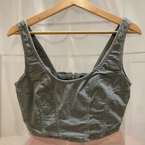 BDG corduroy grayish blue crop top western